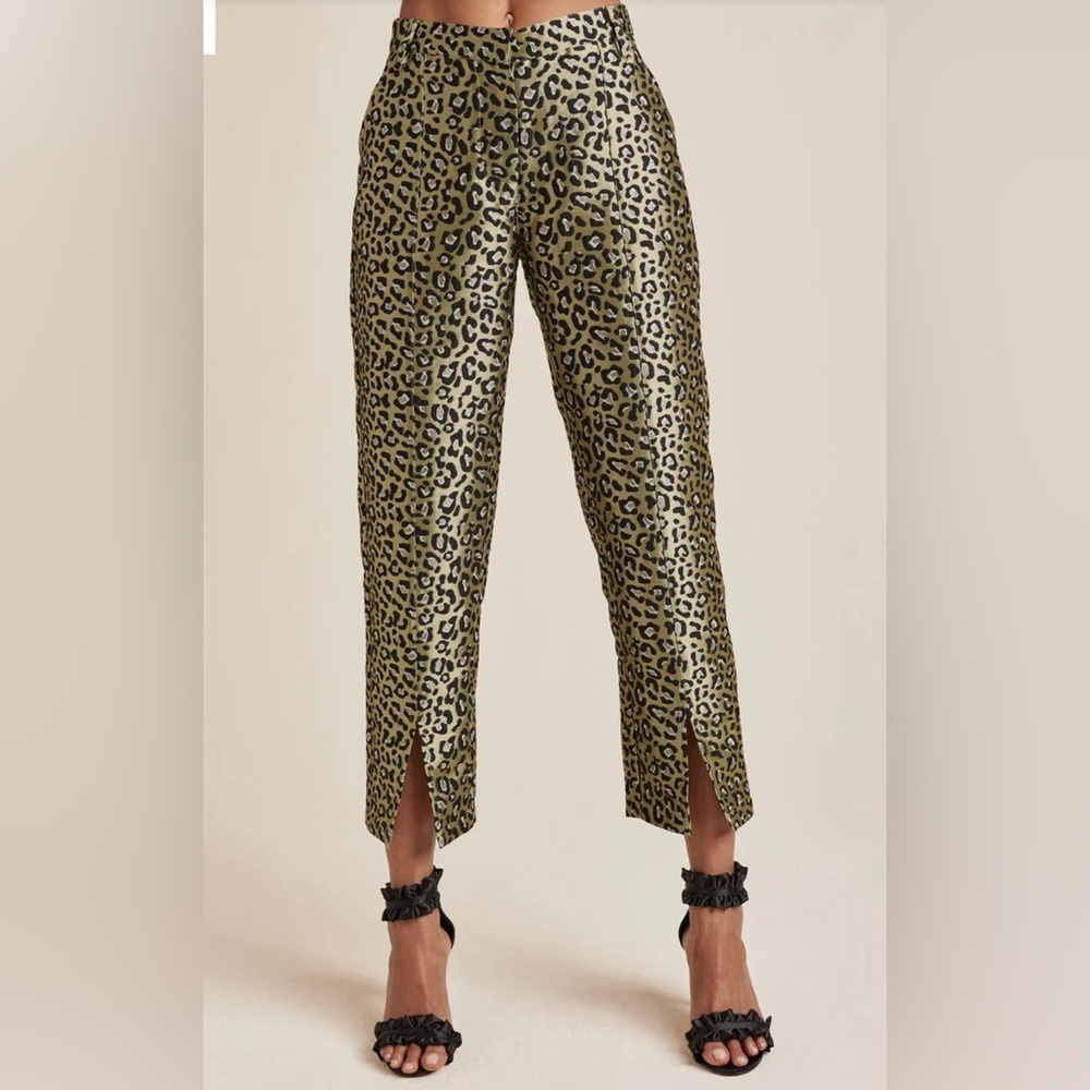 Jacquard Slit Hem Pants